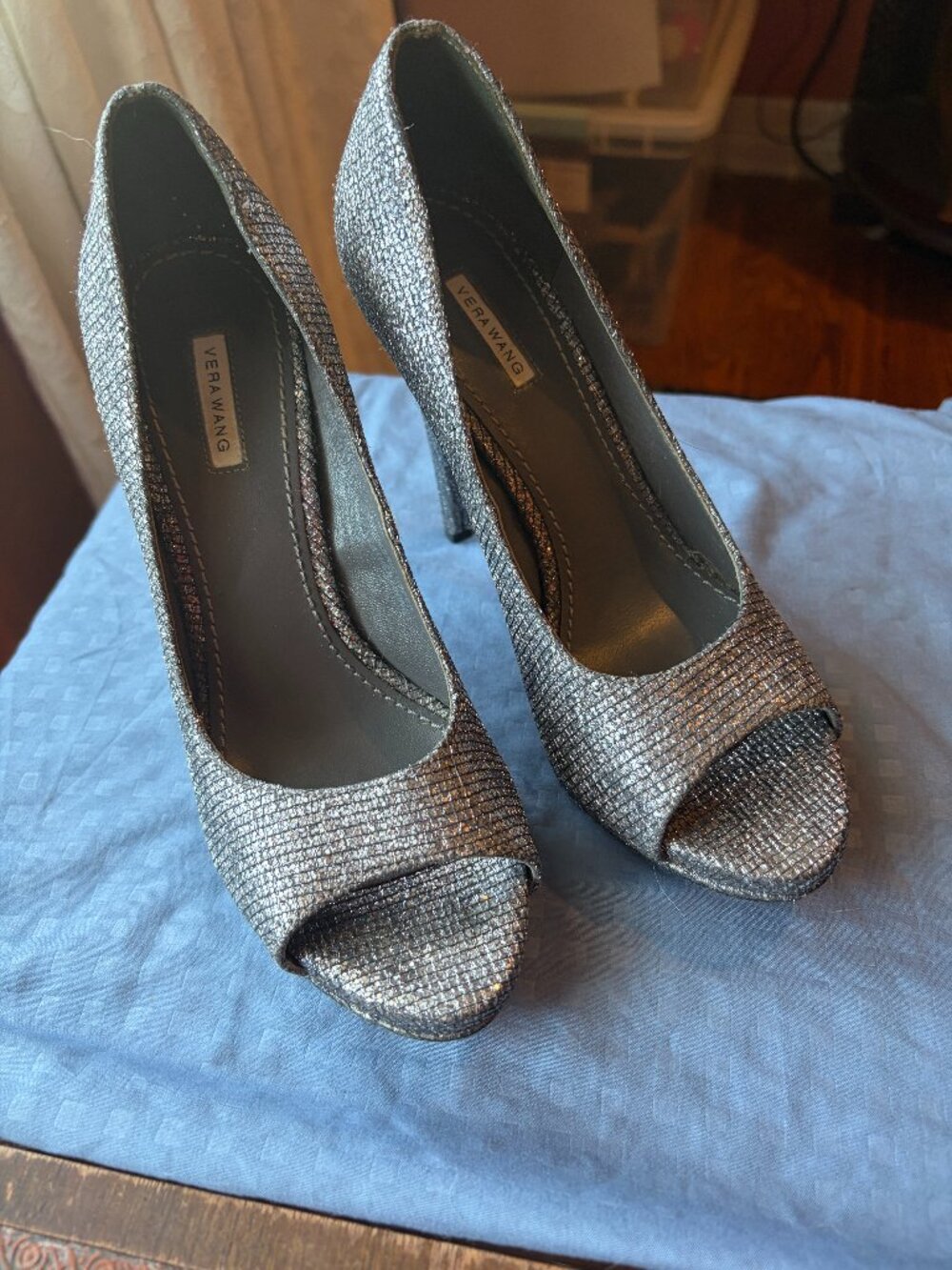 Vera Wang Heels 5. Dark Silver Sparkle
